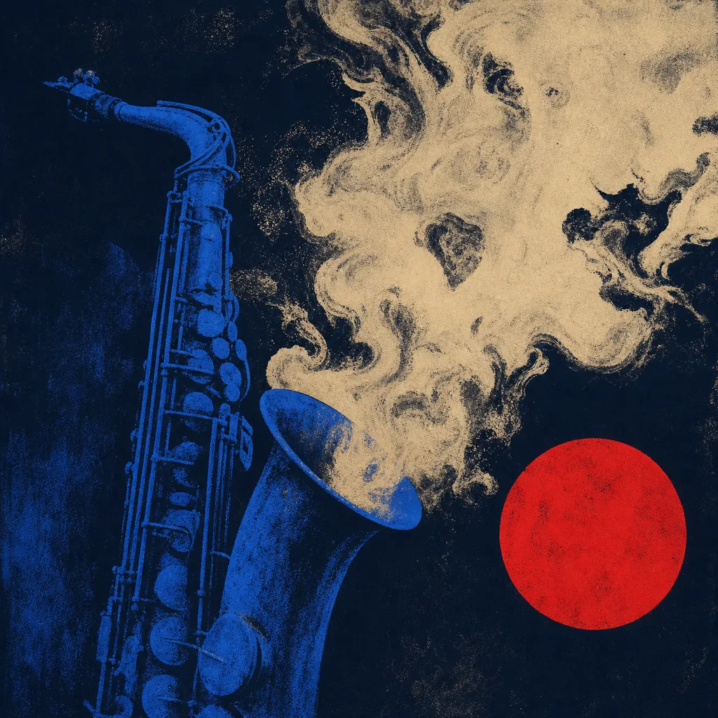 Abstract midnight jazz album cover art